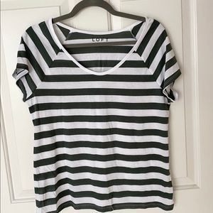 NWT Loft striped V neck tee